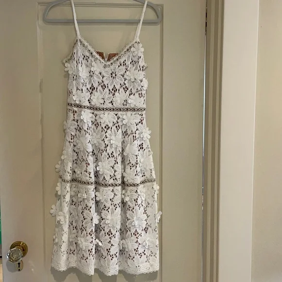 MICHAEL Michael Kors | Dresses | Michael Michael Kors White Lace Midi Dress With Embellishment Detail Worn Once | Poshmark MICHAEL Michael Kors | Dresses | Michael Michael Kors White Lace Midi Dress With Embellishment Detail Worn Once | Poshmark